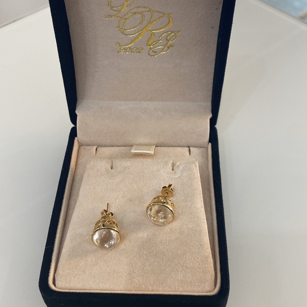 14KT Gold RL signed earrings - Picture 3 of 9